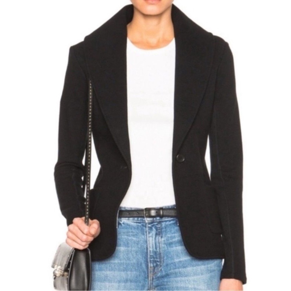 Standard James Perse | Women's Casual Cotton Black One Button Blazer Size Large